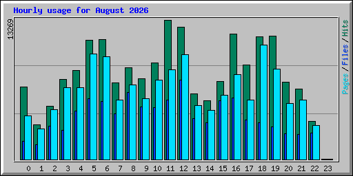Hourly usage for August 2026